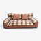 Vintage Plaid Plush Orthopedic Dog Sofa Bed with Pillows - CozyLuxe