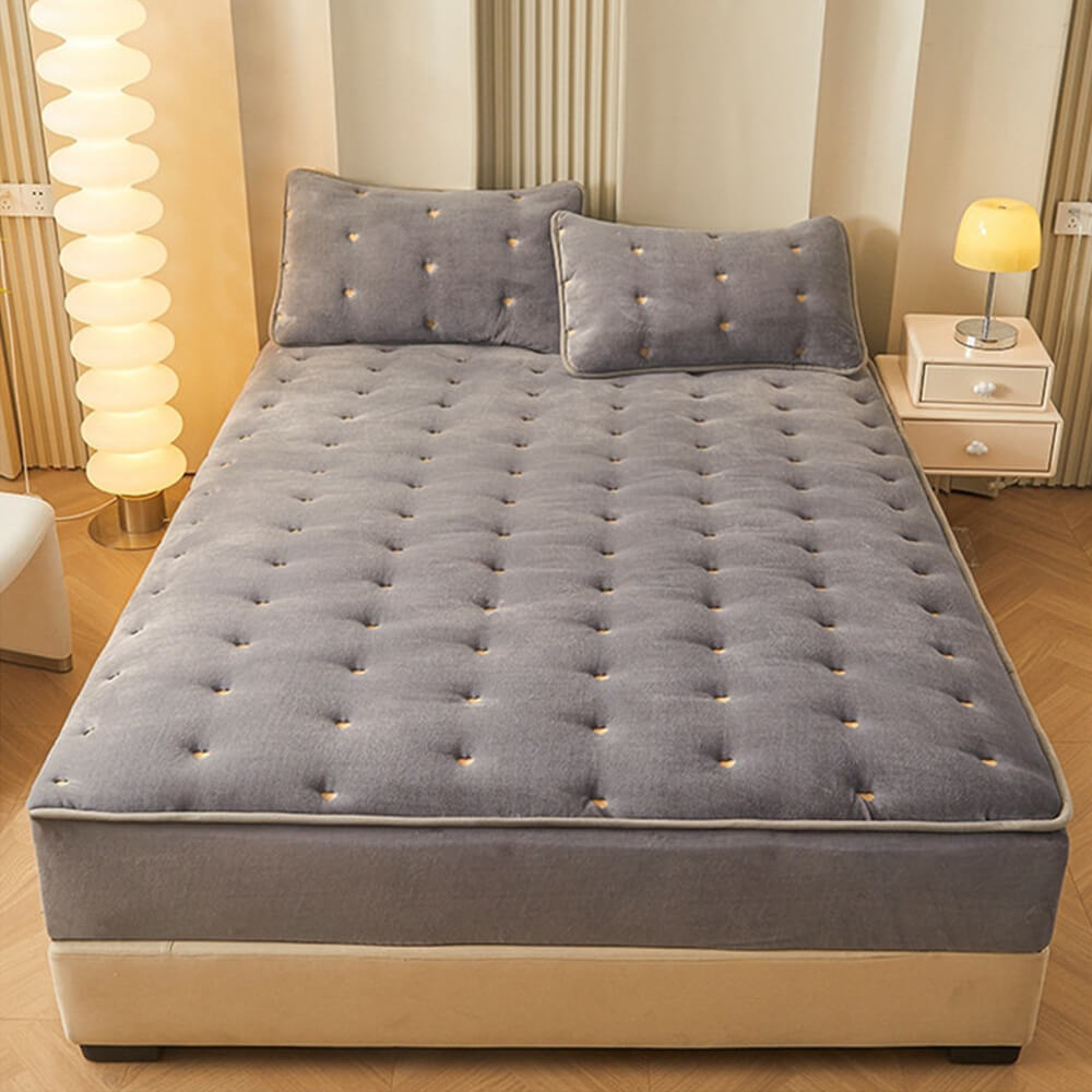 Soft Warm Quilted Fitted Sheet Mattress Cover