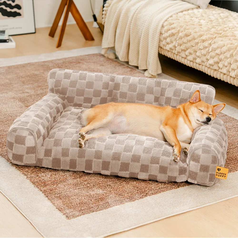 FUNNY FUZZY Haustier Couchbezug – Flauschiges Hundebett, 119x94 Cm, Blau, Waschbar