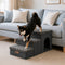SnugNest Textured Stripe Dog Stairs with Storage