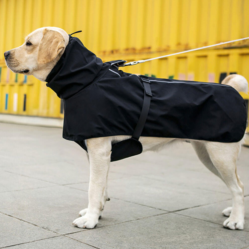 Chubasquero impermeable amarillo para perros con capucha: mantenga a su perro seco y cómodo