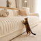 Striped & Bubble-Textured Plush Non-Slip Couch Cover