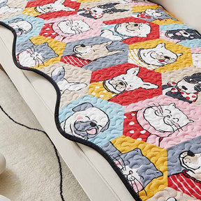 Lustiger Couch-Schutzbezug aus Baumwolle – Hunde- und Katzen-Puzzle