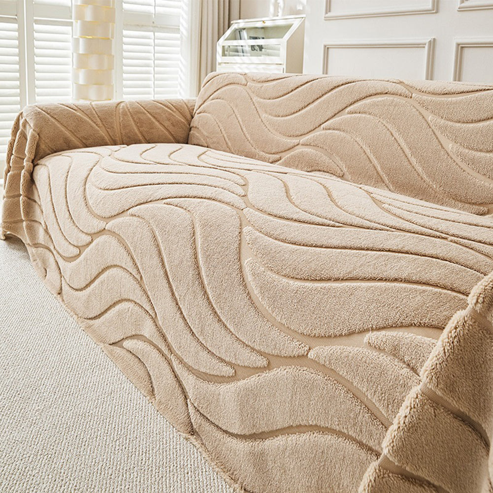 Pet-Friendly Soft Plush Textured Sofa Throw Couch Cover