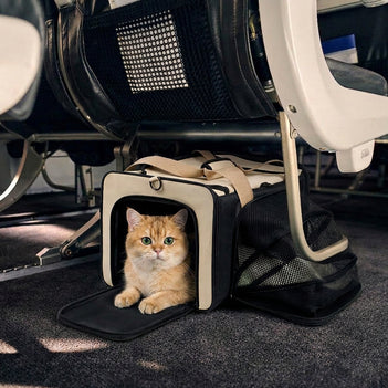 Outdoor Portable Airline Approved Breathable Large-Capacity Expandable Cat Carrier Bag - Travel Nest
