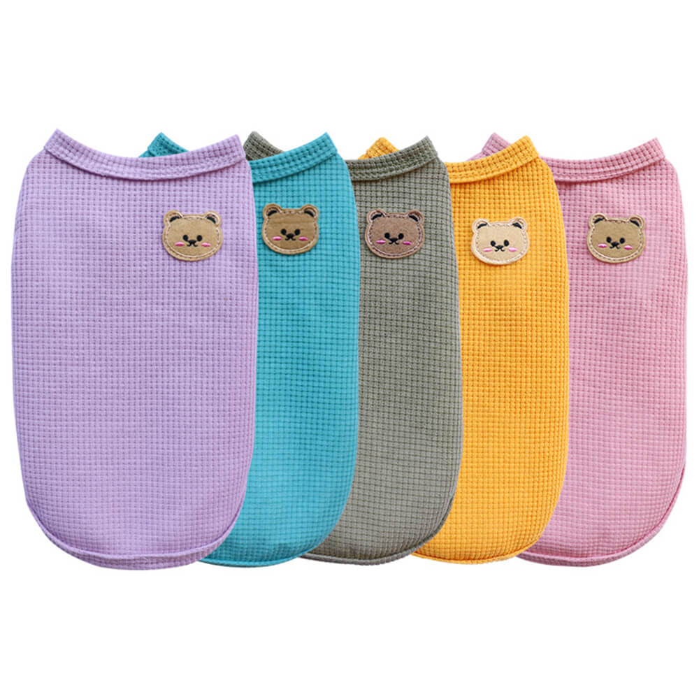 Ropa para perros y gatos, chaleco multicolor tipo gofre