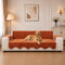 Waterproof Plush Velvet Contrast Wavy Edge Couch Cover