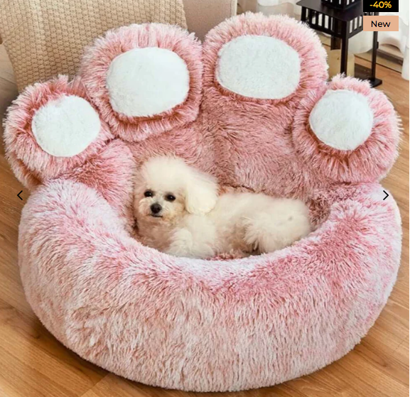 Large Round Dog Bed - Fuzzy Paw
