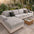 Modern Leaf Jacquard Water-Repellent Anti-Scratch Stretch Full Wrap Outdoor Couch Cover