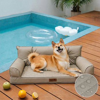 Luxe Faux Leather Foldable Orthopedic Large Dog Bed - Outdoor