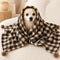 Cozy Reversible Plaid Plush Pet Throw Blanket with Pom-Poms