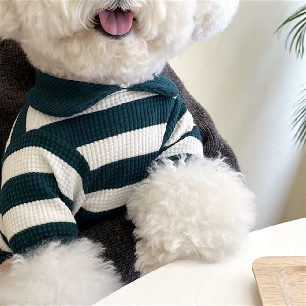 Stylish and Cozy Striped Dog Sweater - Perfect for Small Breeds