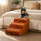 Plush Velvet 2-in-1 Foam Dog Stairs & Pet Mat for Bed
