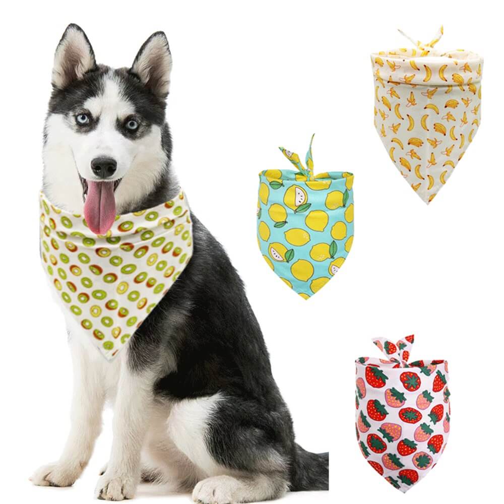 Accesorios para perros y gatos, babero triangular opcional múltiple con estilo frutal