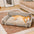 Luxe Faux Leather＆Plush Removable Sponge Orthopedic Dog Bed - WarmRest