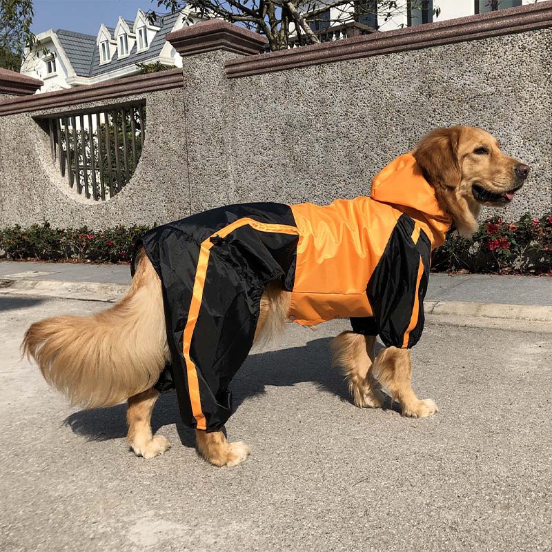 Oxford Fabric Waterproof Dog Full-Cover Raincoat with Legs and Hood