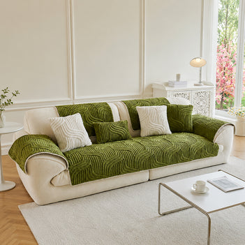 Soft Plush Geometric Textured Non-Slip Couch Cover