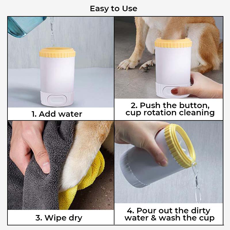 Nettoyant portatif pour pattes de chien