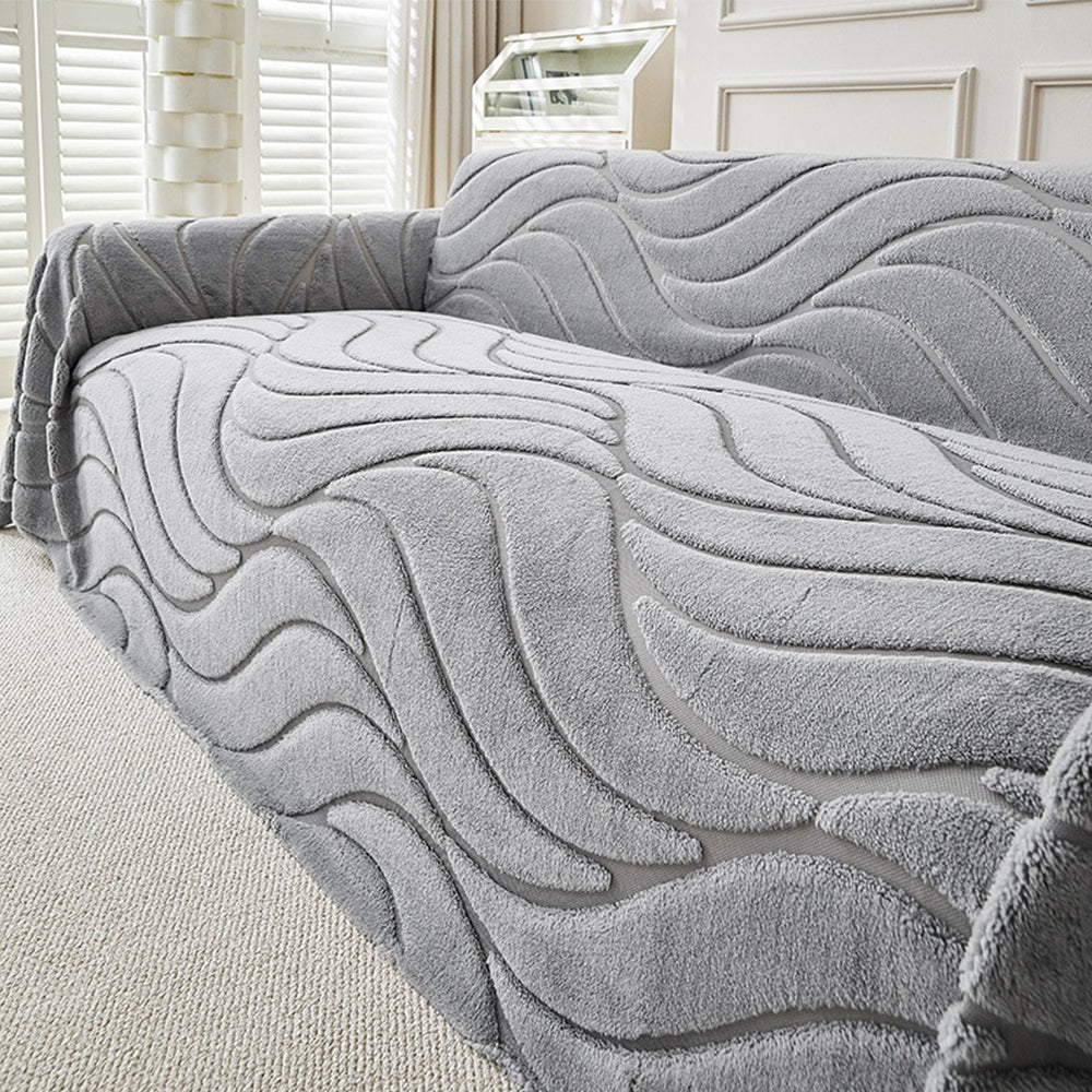 Pet-Friendly Soft Plush Textured Sofa Throw Couch Cover