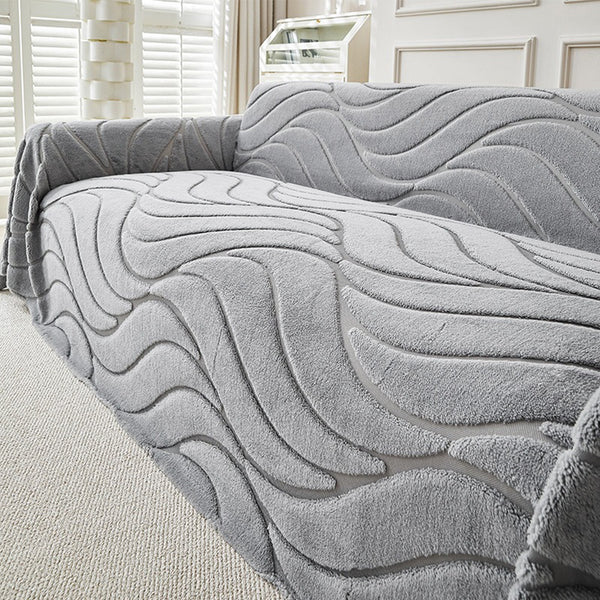 Pet-Friendly Soft Plush Textured Sofa Throw Couch Cover