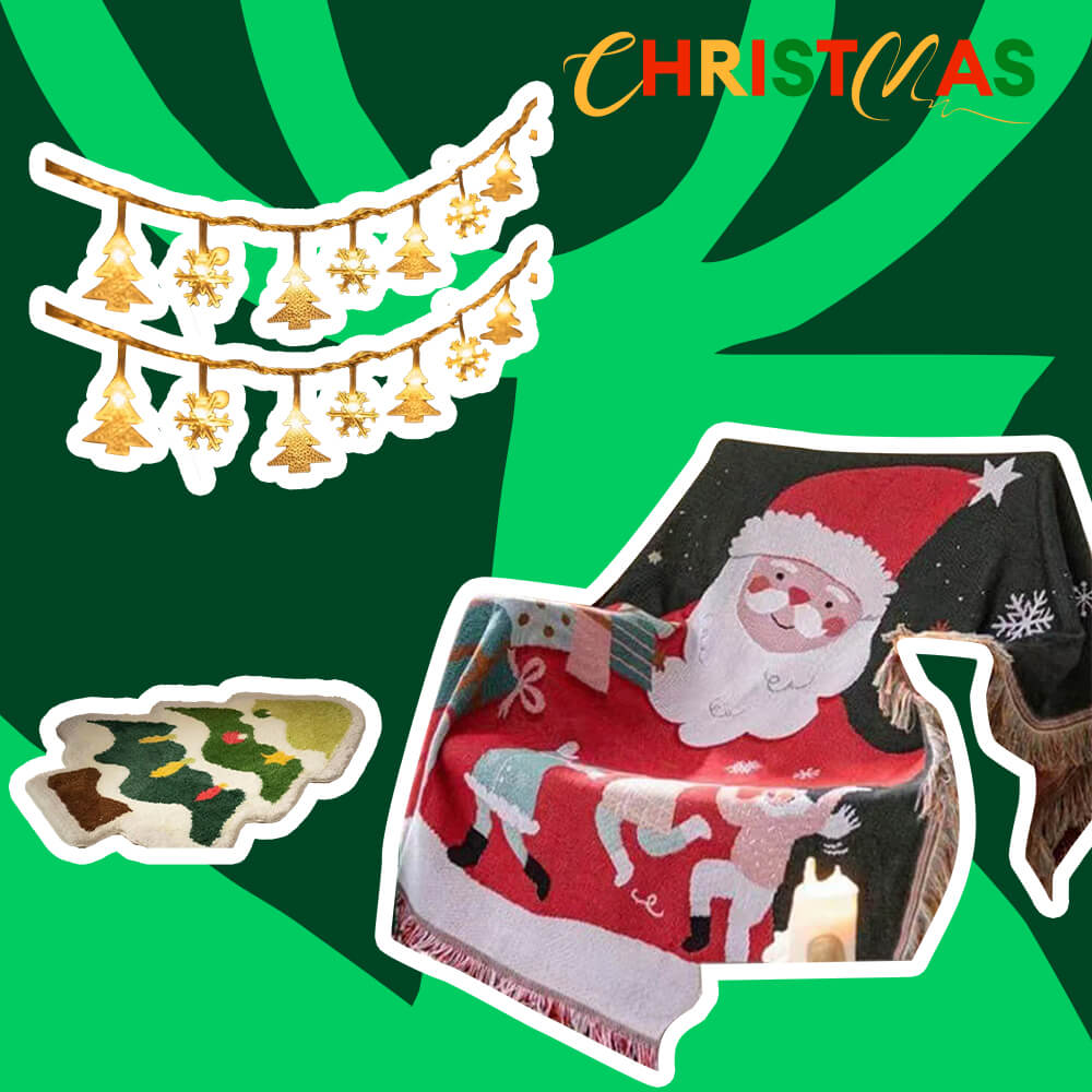 Weihnachts-Überwurfdecke – Geschenkpaket 3-tlg