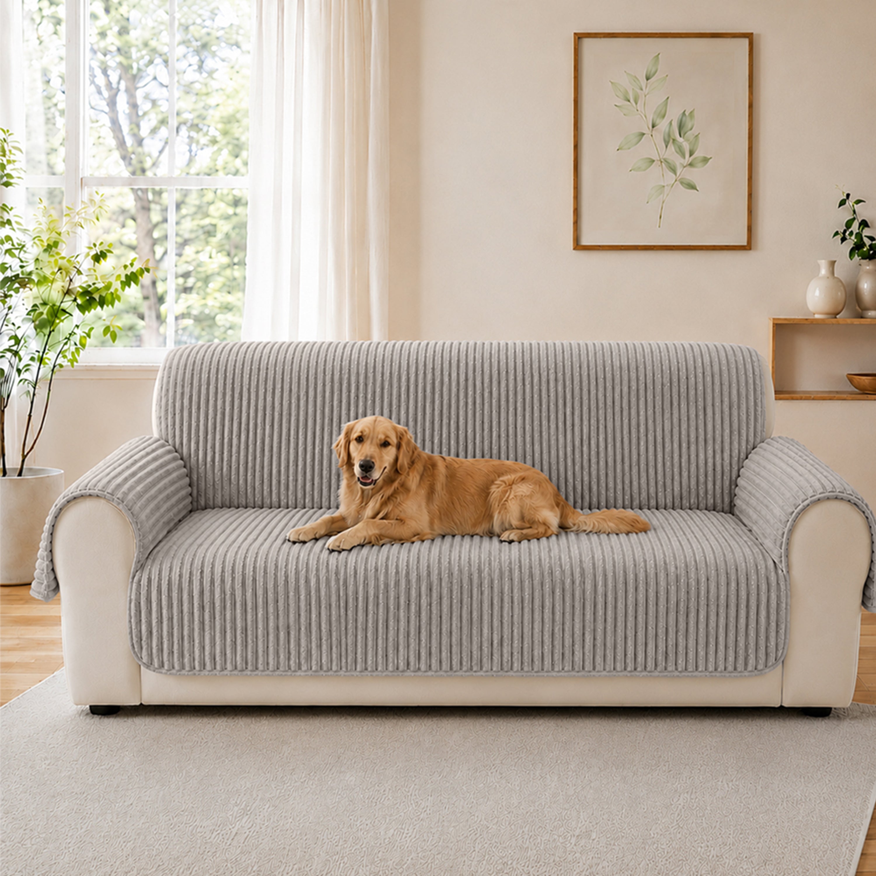 Plush Pet-Friendly Non-Slip One-Piece Couch Cover Recliner Chair