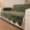 Waterproof Plush Velvet Contrast Wavy Edge Couch Cover