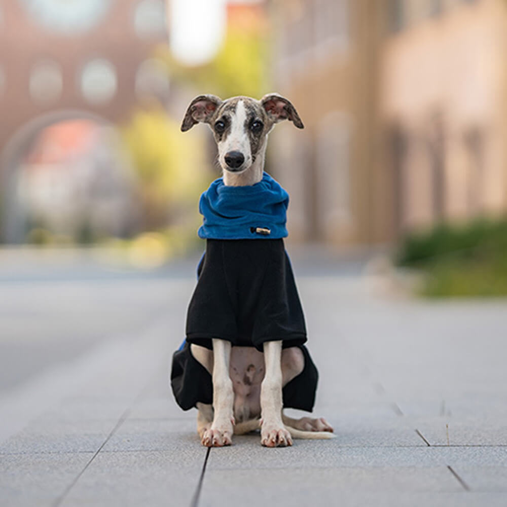 Vollständig bedeckender Hunde-Einteiler aus Polarfleece mit abnehmbarem Halsband