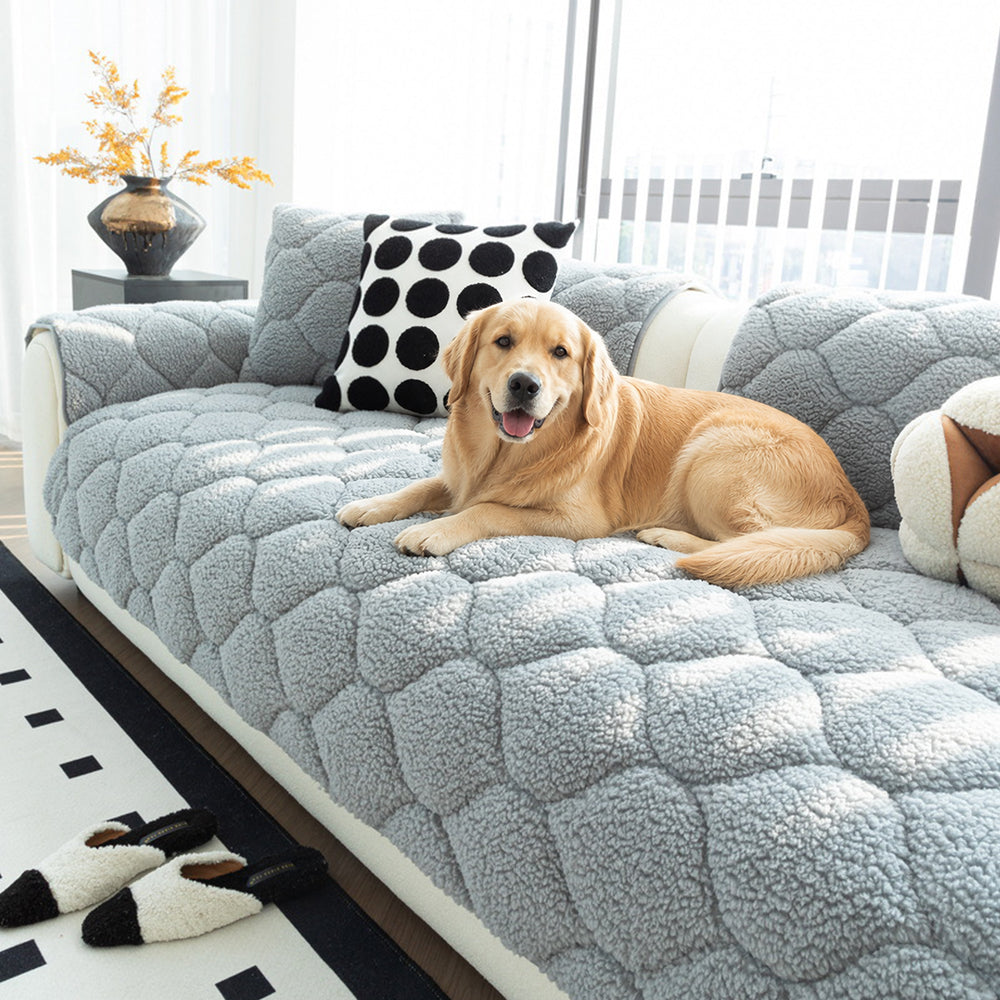 Pet-Friendly Thickened Soft Sherpa Fleece Non-Slip Sofa Protector Couch Cover