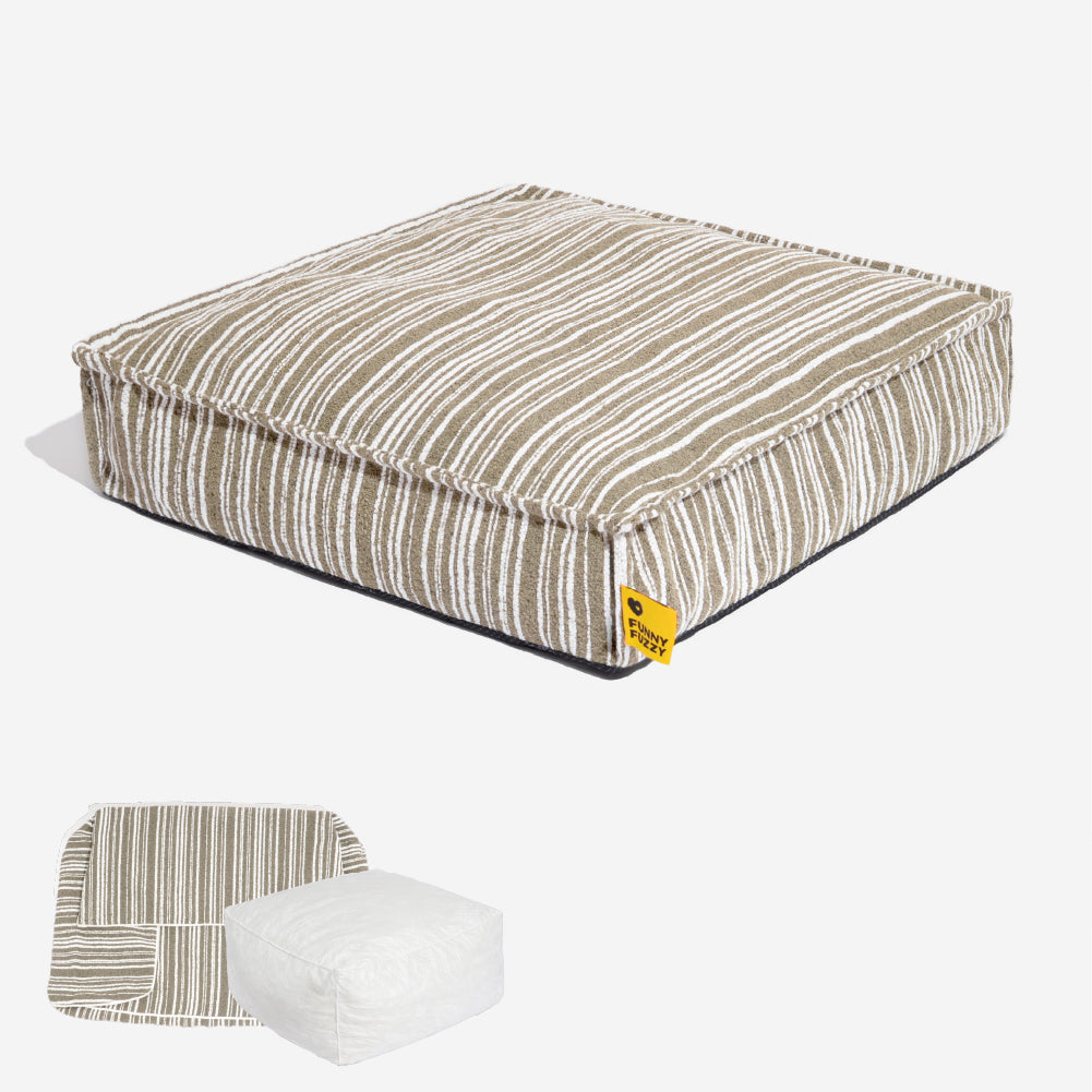 Sustainable Storage Pouf Ottoman & Dog Bed - Funnyfuzzy SnugNest