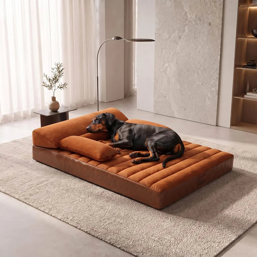 Large Waterproof Orthopedic Bolster Dog Sofa Bed - LuxeNest
