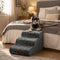 Plush Velvet 2-in-1 Foam Dog Stairs & Pet Mat for Bed
