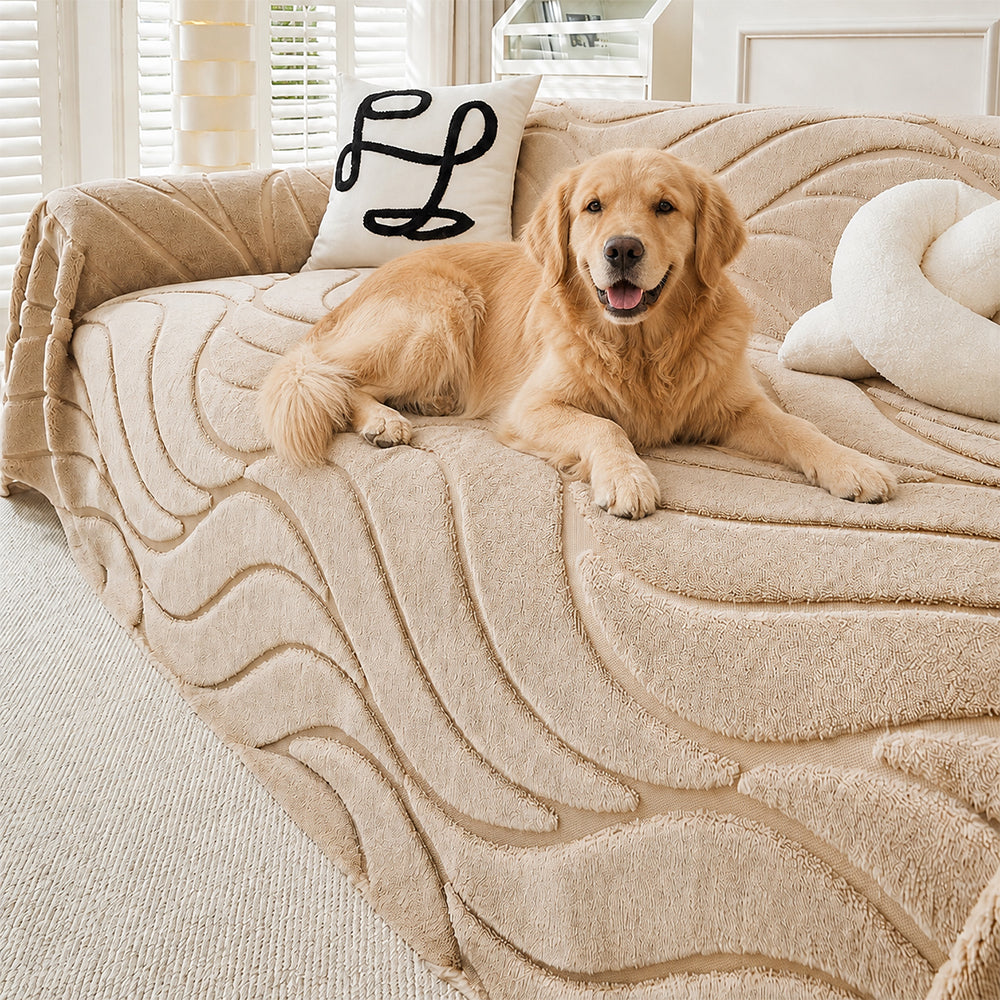 Pet-Friendly Soft Plush Textured Sofa Throw Couch Cover