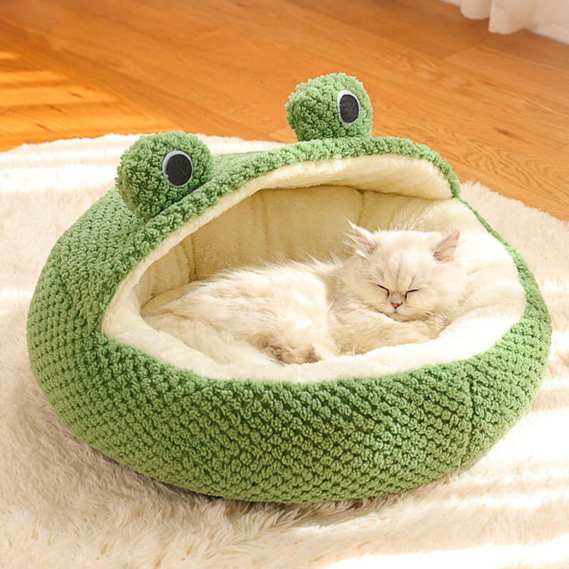 رائعتين شكل الضفدع ملفوفة الأليفة السرير القط كهف