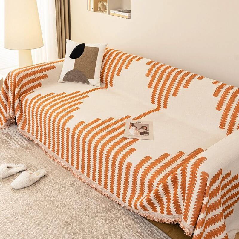Housse De Canapé Réversible Chenille - Double Face, Lavable, Anti-griffes, Taille 1 Place