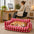 Trendy Striped Faux Lambswool Double Layer Dog & Cat Sofa Bed - Home Office