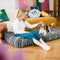 SnugNest Textured Stripe Storage Ottoman Dog Bed