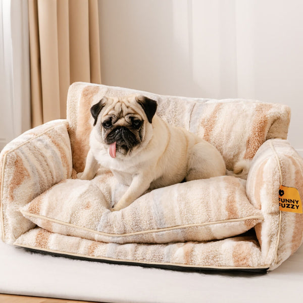 Color Shock Lamb Wool Pet Sofa Bed | Cozy Sofa for Dogs & Cats - FunnyFuzzy