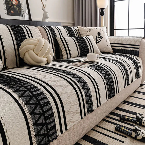 Bohemian Chenille Scratch-Resistant Durable Furniture Protection Couch Cover