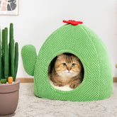 Warmes Katzenbett in Kaktusform