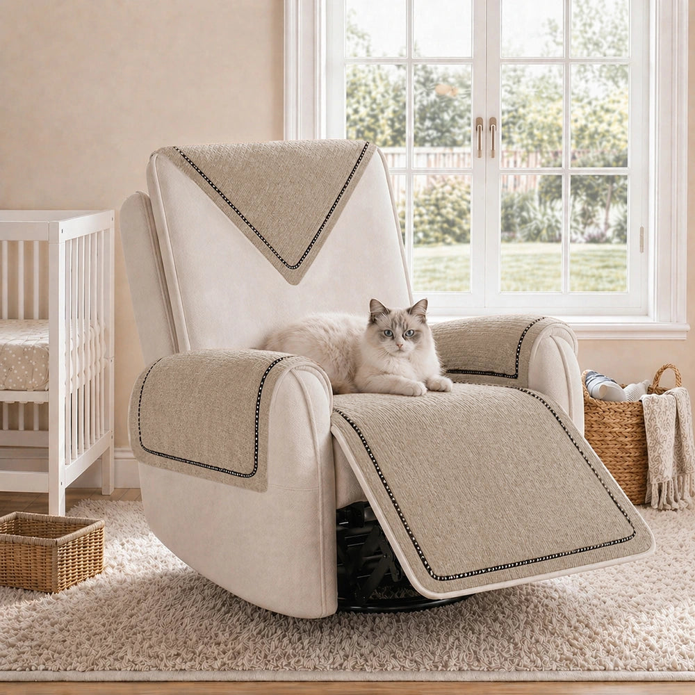 Simple Modern Jacquard High-Weight Non-Slip Chenille Recliner Slipcover