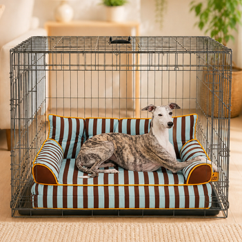 Stripe Waterproof Foldable Large Dog Sofa Bed for Crate