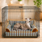 Stripe Waterproof Foldable Large Dog Sofa Bed for Crate