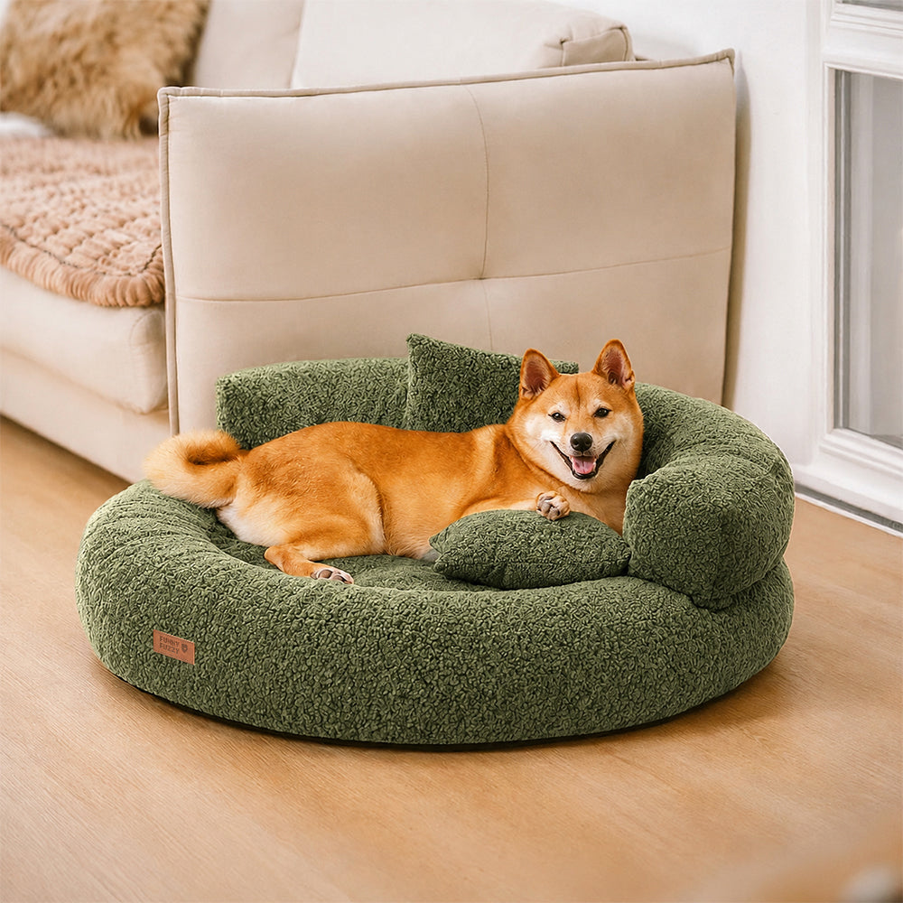 Luxe Diamond Velvet extraíble cama ortopédica para perros con almohada - Dreamnest