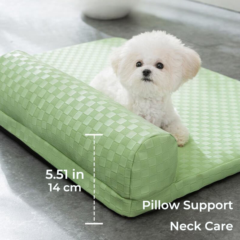 Lit pour animaux de compagnie en cuir damier lit pour chien orthopédique Anti-anxiété