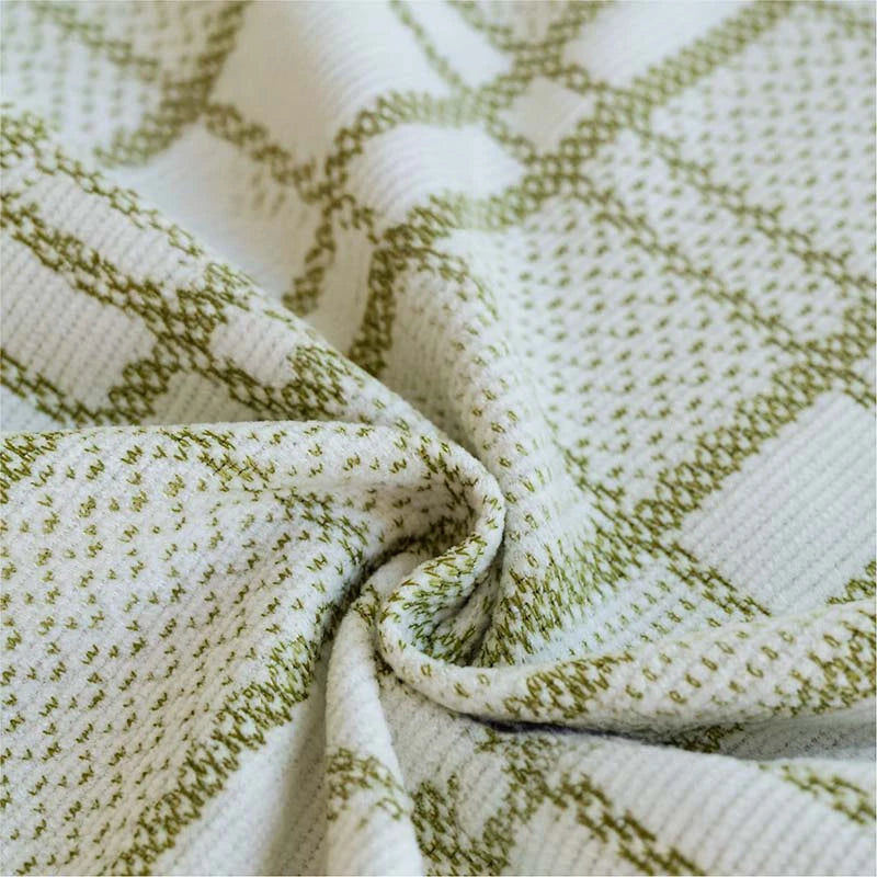 Checkered Pattern Breathable Chenille Sofa Protection Couch Cover