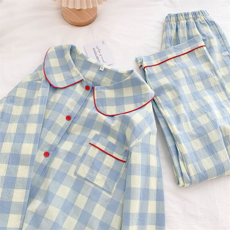 Conjunto de pijama xadrez chique combinando roupas para cachorro e proprietário