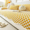 Classic Checkerboard Plush Comfortable Scratch-Resistant Non-Slip Couch Cover