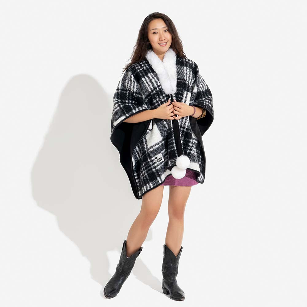 Classic Plaid Warmth Human & Dog Poncho - Festive Companions