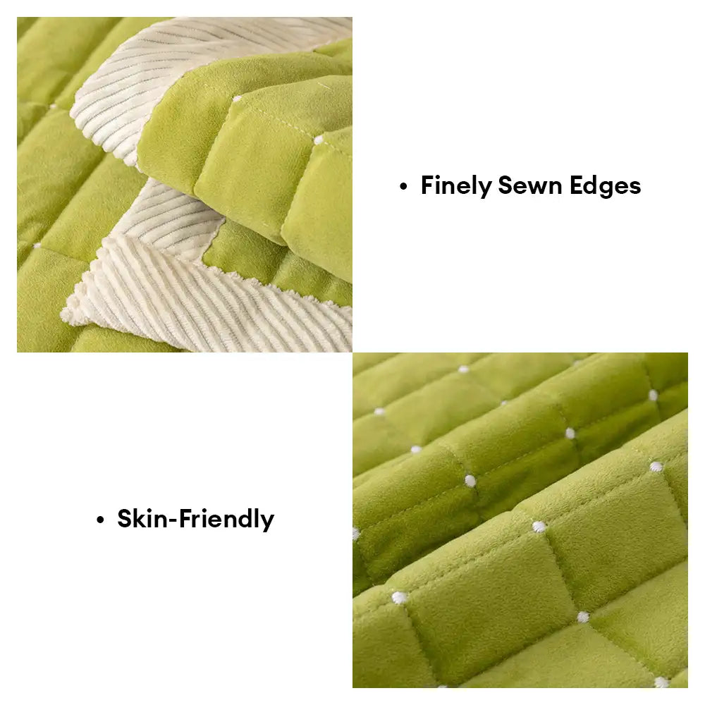 Classic Quilted Plaid Pet-Friendly Sofa Protection Washable Couch Cover - Plaid